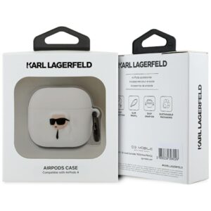 Dėklas Karl Lagerfeld 3D Silicone NFT skirtas AirPods 4 baltos spalvos - Image 3