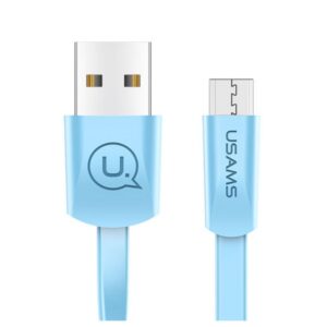 USAMS plokščias kabelis U2 microUSB 1,2mmėlynos spalvos SJ201MIC04 (US-SJ201)