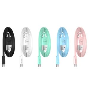 USAMS plokščias kabelis U2 USB-C 1,2mbaltos spalvos SJ200TC02 (US-SJ200) - Image 2