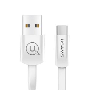 USAMS plokščias kabelis U2 USB-C 1,2mbaltos spalvos SJ200TC02 (US-SJ200)