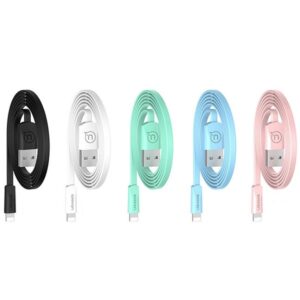 USAMS Kabelis płaski U2 Lightning 1,2mbaltos spalvos SJ199IP02 iPhone 5/6/7/8/X (US-SJ199) - Image 2