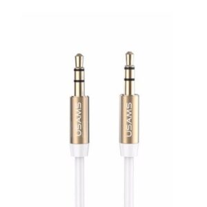 USAMS Adapteris audio jack 3,5m - 3,5m 1mbaltos spalvos YP102 (YP-01)
