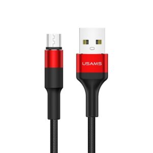 USAMS pintas kabelis U5 2A micro USBraudonos spalvos 1,2m SJ224USB02 (US-SJ224)