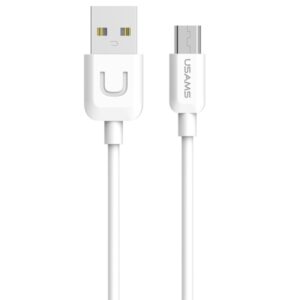 USAMS kabelis U-Turn microUSB 1mbaltos spalvos 2A MICUSBXD02 (US-SJ098)