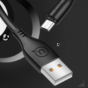 USAMS kabelis U18 microUSB 2A Fast Charge1m juodos spalvos SJ268USB01 (US-SJ268) - Image 4