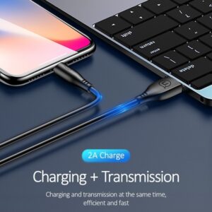 USAMS Kabelis U18 lightning 2A Fast Charge1m juodos spalvos SJ266USB01 (US-SJ266) - Image 5