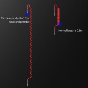 USAMS Adapteris Spring audio jack 3,5mm-3,5mm 1,2m raudonos spalvos SJ256YP02 (US-SJ256) - Image 3