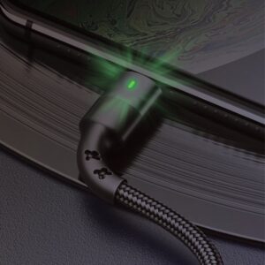 USAMS Kabelis pintas U26 lightning 1m1vnt. for set 2A Fast Charging juodos spalvos SJ311IP01 (US-SJ311) - Image 3