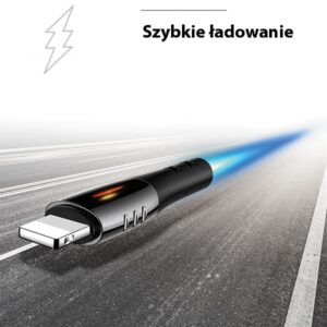 USAMS Kabelis pintas U-Tone lightning1.2m Power-off 2A Fast Charging juodos spalvos SJ344USB01 (US-SJ344) - Image 4