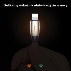 USAMS Kabelis pintas U-Tone lightning1.2m Power-off 2A Fast Charging juodos spalvos SJ344USB01 (US-SJ344) - Image 6