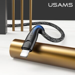 USAMS Kabelis pintas U41 lightning 1m2A juodos spalvos SJ391USB01 (US-SJ391) Fast Charge - Image 5