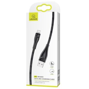 USAMS Kabelis pintas U41 lightning 1m2A juodos spalvos SJ391USB01 (US-SJ391) Fast Charge - Image 6