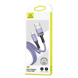 USAMS kabelis U52 microUSB 2A Fast Charge1m violetinės spalvos SJ435USB04 (US-SJ435)