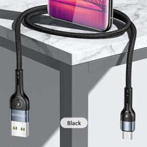 USAMS pintas kabelis U55 2A micro USBjuodos spalvos 1m SJ450USB01 (US-SJ450) - Image 9