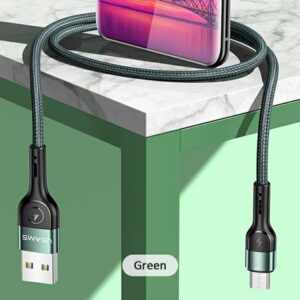 USAMS pintas kabelis U55 2A micro USBzielony/green 1m SJ450USB02 (US-SJ450) - Image 6
