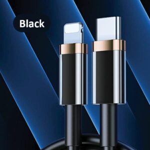 USAMS Kabelis U63 USB-C į Lightning 1,2m20W PD Fast Charge juodos spalvos SJ484USB01 (US-SJ484) - Image 2