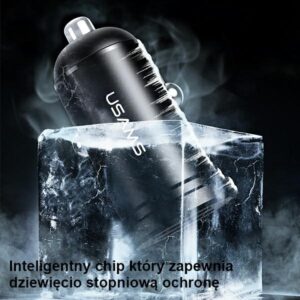 USAMS automobilinis įkroviklis 2xUSB 2,4A Minijuodos spalvos CC114TC01 (US-CC114) - Image 5