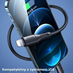 USAMS Kabelis U68 lightning 2A Fast Charge1m juodos spalvos SJ500USB01 (US-SJ500) - Image 5