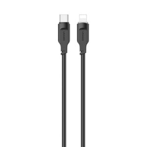 USAMS Kabelis USB-C į Lightning 20W 1,2mPD Fast Charging Lithe Series juodos spalvos SJ566USB01 (US-SJ566)