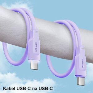 USAMS kabelis USB-C į USB-C 100W 1,2mPort Display Fast Charging Lithe Series violetinės spalvos SJ567USB03 (US-SJ567) - Image 3