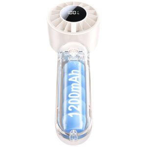 Nešiojamas ventiliatorius USAMS Mini ZB352 1200mAh folding beige - Image 5