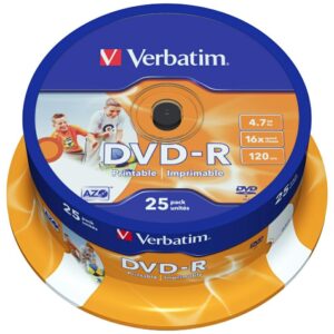 DVD-R Verbatim Inkjet Printable 4.7GB 16X 25vnt 43538 - Image 5