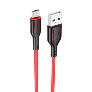 Borofone Kabelis BX63 Charming - USB į MicroUSB - 2,4A 1 m juodos spalvos-red - Image 2
