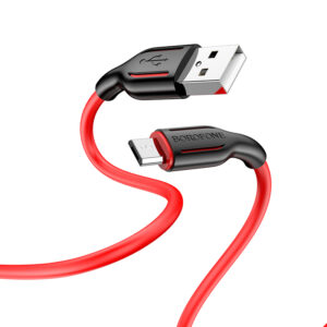 Borofone Kabelis BX63 Charming - USB į MicroUSB - 2,4A 1 m juodos spalvos-red - Image 3