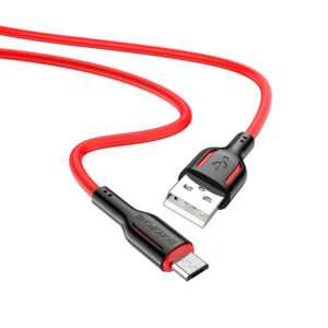 Borofone Kabelis BX63 Charming - USB į MicroUSB - 2,4A 1 m juodos spalvos-red - Image 4