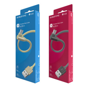 Borofone Kabelis BX26 Express - USB į Micro USB - angled 2,4A 1 m gold - Image 6