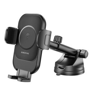 Borofone automobilinis laikiklis BH203 Blue Charm with induction charging to windshield black - Image 2