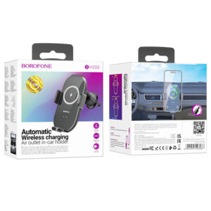 Borofone automobilinis laikiklis BH206 Rusher with induction charging to air vent black - Image 9