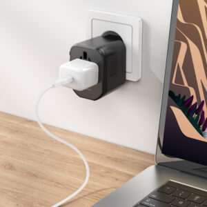 Borofone Travel charger adapter BAC1 - 2xUSB - USA, UK, EU, AU juodos spalvos - Image 7