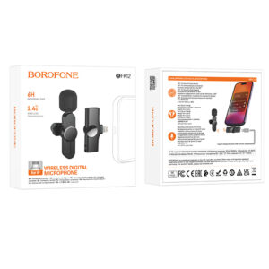 Borofone Lavalier belaidis mikrofonas BFK12 Trophy Lightning juodos spalvos - Image 9