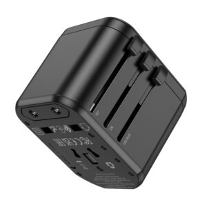 Borofone Travel charger adapter BAC1 - 2xUSB - USA, UK, EU, AU juodos spalvos - Image 5