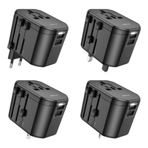Borofone Travel charger adapter BAC1 - 2xUSB - USA, UK, EU, AU juodos spalvos - Image 2