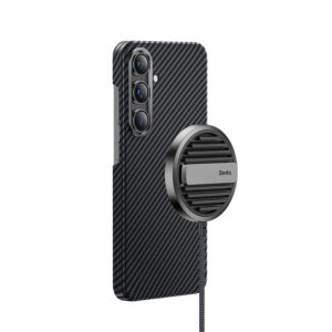 Benks Magnetic Armor Air Kevlar dėklas Metal Frame 600D skirtas Samsung Galaxy S24 juodos spalvos - Image 3