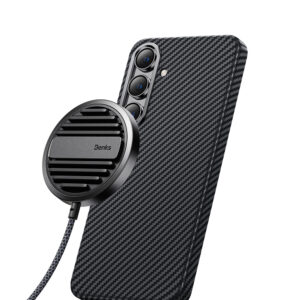 Benks Magnetic Armor Air Kevlar dėklas Metal Frame 600D skirtas Samsung Galaxy S24 juodos spalvos - Image 4