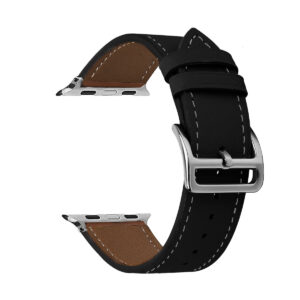 Leather loop skirta Apple Watch 42/44/45/49 design 1 juodos spalvos - Image 2