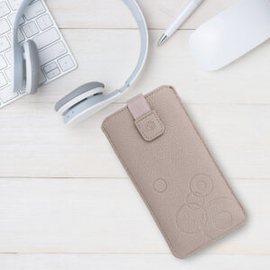 WONDER Deko Pouch dėklas (Size L) skirtas Apple iPhone 13 Mini/12 Mini/SE 2020/2022/7/8 cappuccino - Image 6