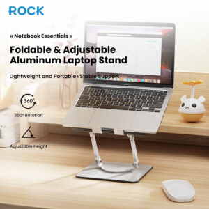 Rock Laptop stand Ultra Light Aluminium sidabro spalvos - Image 2