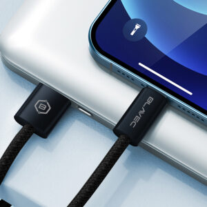 Blavec Kabelis Candy pintas - USB į Type C - PD 60W 3A 1 m Apple CarPlay/Android Auto (CCA-UC3B10) juodos spalvos - Image 5