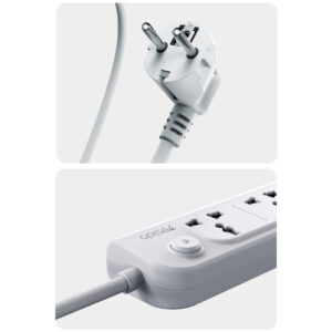 Yesido Power strip MC20 - 4 outlets 230V + 3xUSB + Type C - 2 ms baltos spalvos - Image 4