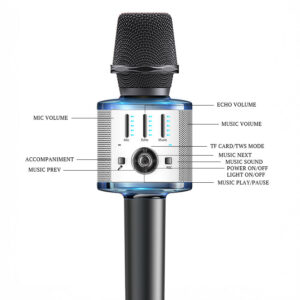 Yesido Karaoke bluetooth mikrofonas KR10 juodos spalvos - Image 4