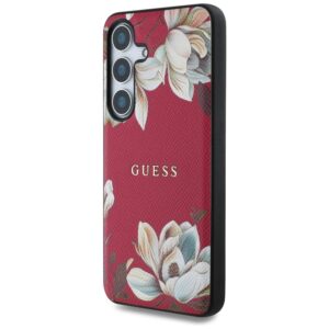 Original dėklas GUESS Grained Printed Flower Pattern Magsafe do Samsung Galaxy S25 fuchsia - Image 2