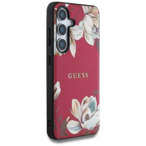 Original dėklas GUESS Grained Printed Flower Pattern Magsafe do Samsung Galaxy S25 fuchsia - Image 4