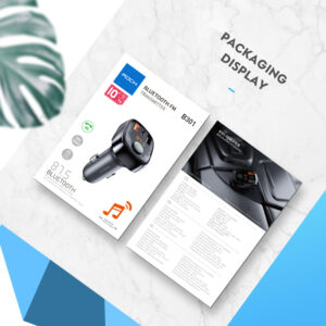 Rock Transmiter FM B301 MP3, Bluetooth - 2xUSB + Type C + micro SD - 36W juodos spalvos - Image 9