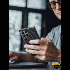Benks Magnetic Armor Air Kevlar dėklas Metal Frame 600D skirtas Samsung Galaxy S24 juodos spalvos - Image 7