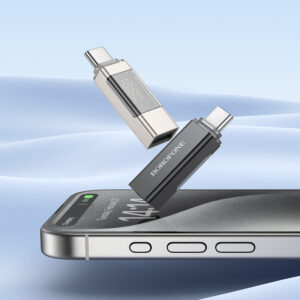 Borofone Adapteris BV25 - Typ C į Typ C - Screen Display pilkos spalvos - Image 3