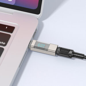 Borofone Adapteris BV25 - Typ C į Typ C - Screen Display pilkos spalvos - Image 4